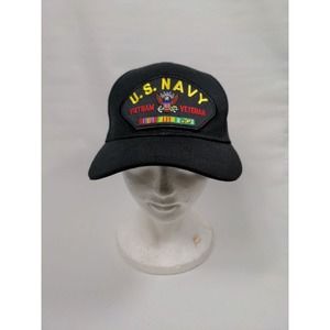 U.S. Navy Vietnam Veteran Baseball Cap Hat. Black Adjustable